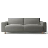 綿麻バスケット織ソファ本体３シーター・フェザー・ポケットコイル用カバーチャコール