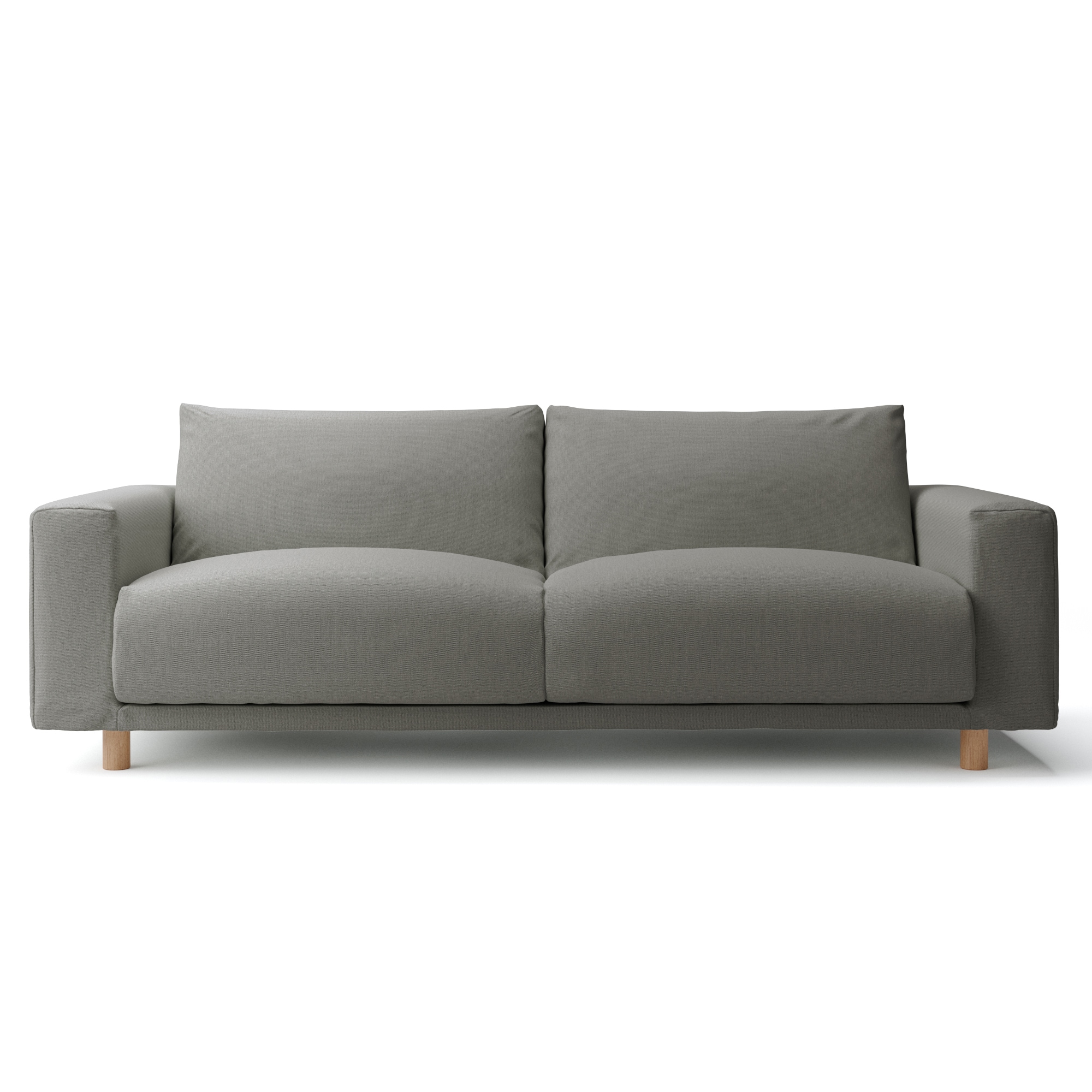 綿麻バスケット織ソファ本体３シーター・フェザー・ポケットコイル用カバーチャコール