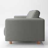 綿麻バスケット織ソファ本体３シーター・フェザー・ポケットコイル用カバーチャコール