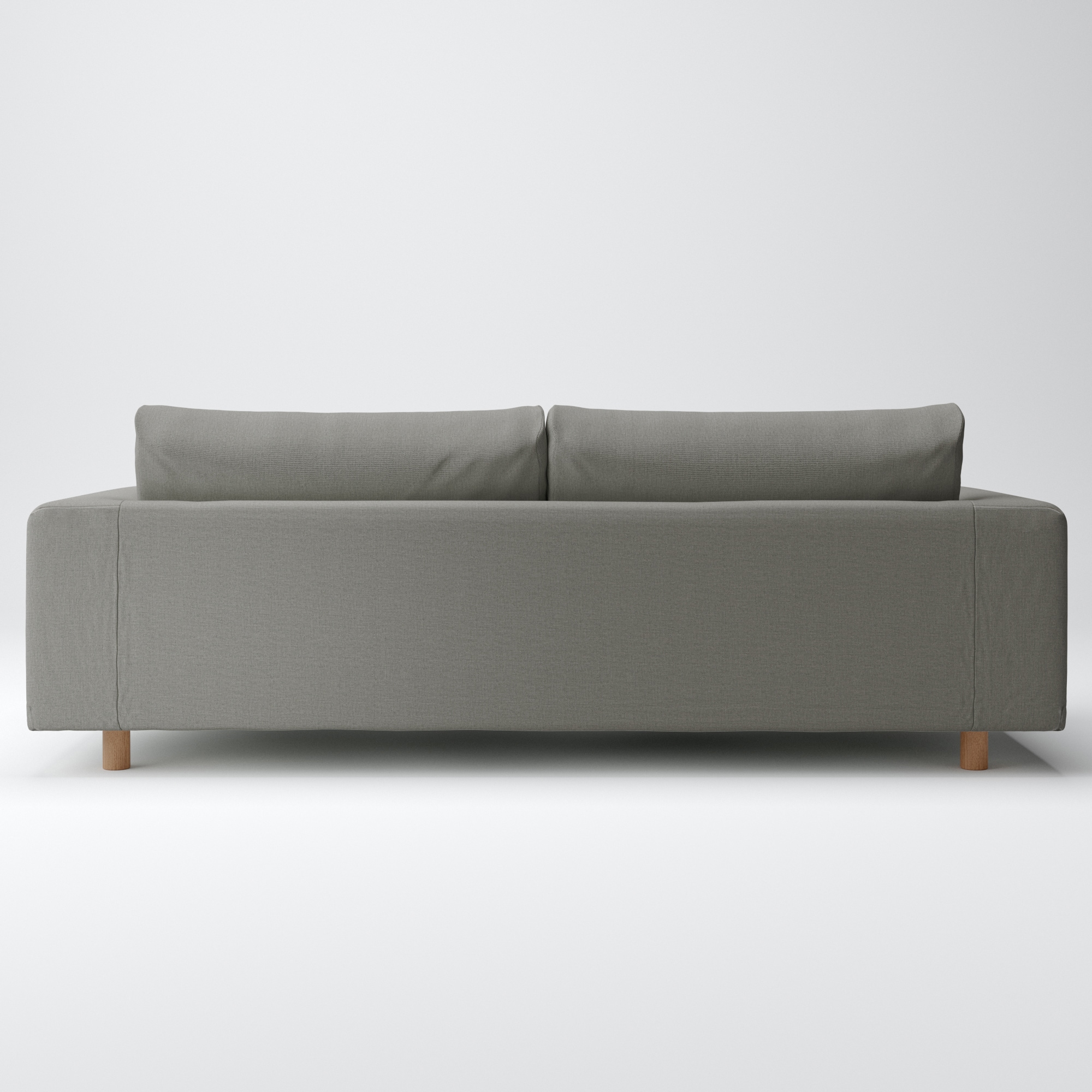 綿麻バスケット織ソファ本体３シーター・フェザー・ポケットコイル用カバーチャコール