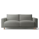 綿麻バスケット織ソファ本体２．５シーターフェザーポケットコイル用カバーチャコール