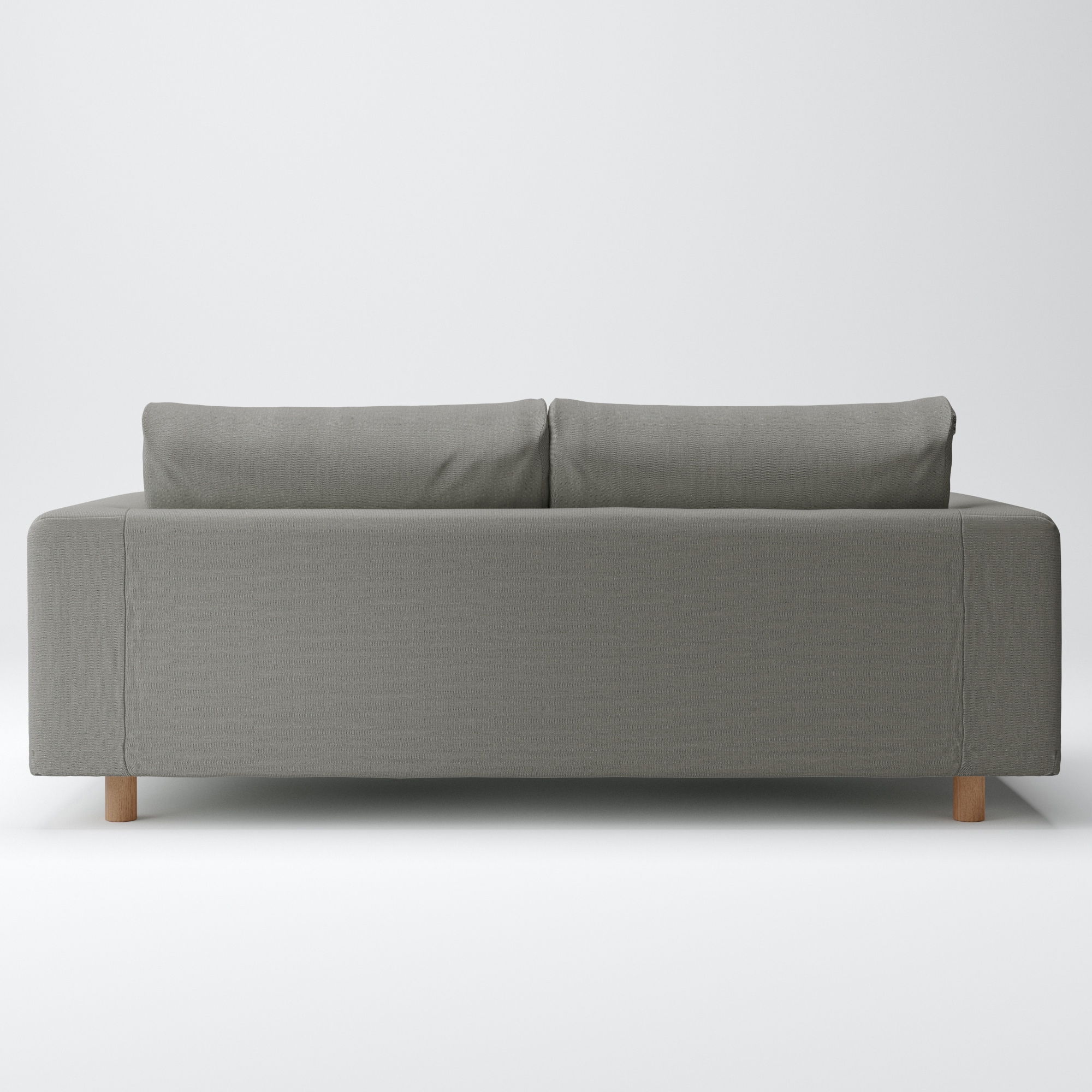 綿麻バスケット織ソファ本体２．５シーターフェザーポケットコイル用カバーチャコール