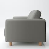 綿麻バスケット織ソファ本体２シーター・フェザー・ポケットコイル用カバーチャコール