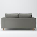 綿麻バスケット織ソファ本体２シーター・フェザー・ポケットコイル用カバーチャコール