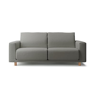 【カバー】綿麻バスケット織ソファ本体２．５シーターウレタンポケットコイル用カバーチャコール