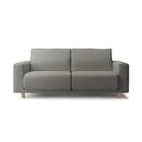 綿麻バスケット織ソファ本体２．５シーターウレタンポケットコイル用カバーチャコール