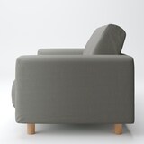 綿麻バスケット織ソファ本体２シーター・ウレタン・ポケットコイル用カバーチャコール