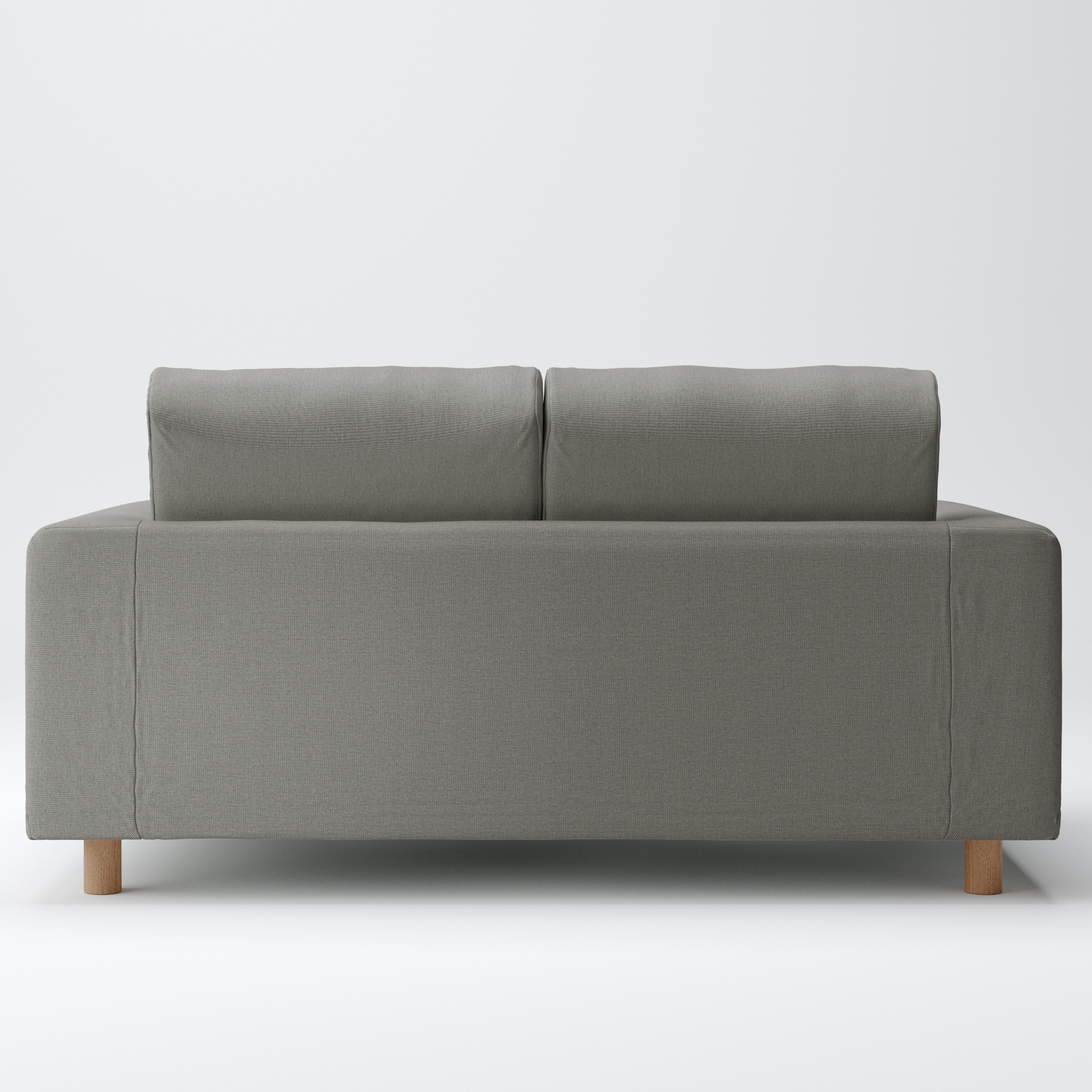 綿麻バスケット織ソファ本体２シーター・ウレタン・ポケットコイル用カバーチャコール