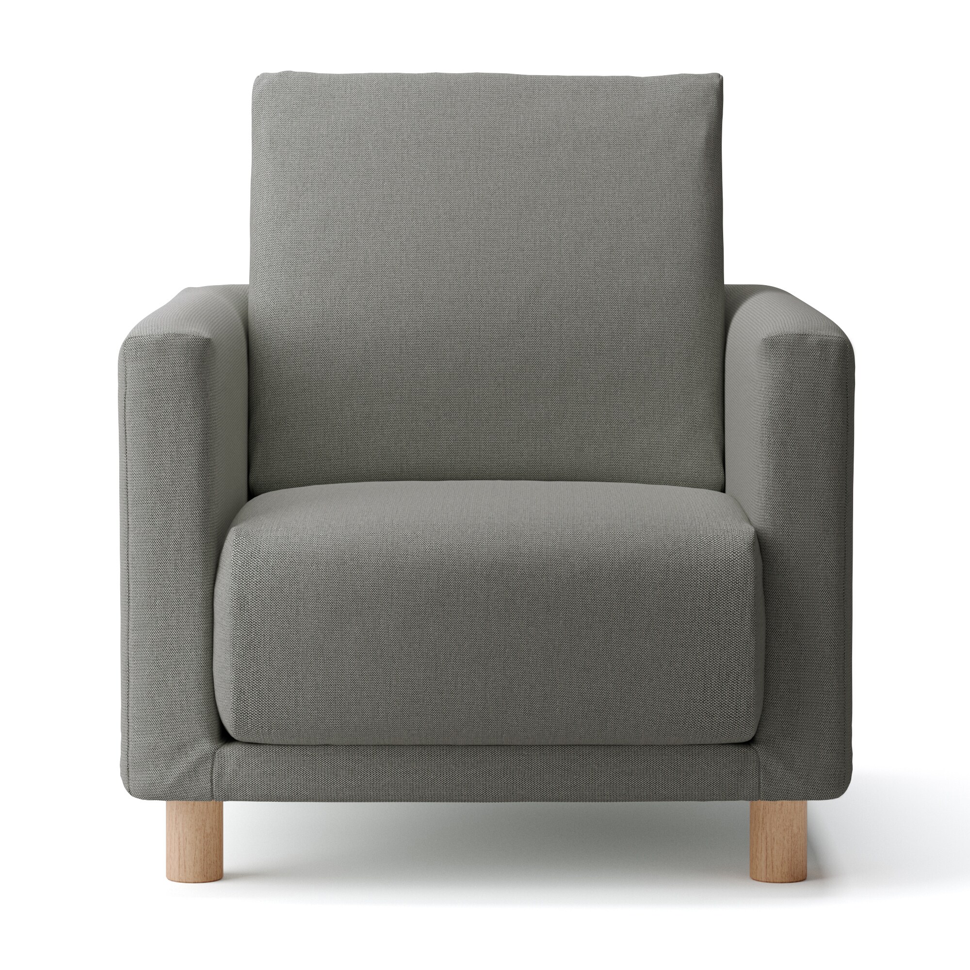 綿麻バスケット織ソファ本体１シーター・ウレタン・ポケットコイル用カバーチャコール