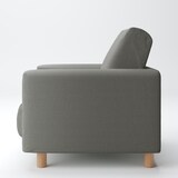 綿麻バスケット織ソファ本体１シーター・ウレタン・ポケットコイル用カバーチャコール