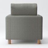 綿麻バスケット織ソファ本体１シーター・ウレタン・ポケットコイル用カバーチャコール