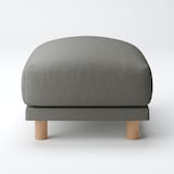 綿麻バスケット織ソファ本体オットマン・フェザー・ポケットコイル用カバーチャコール