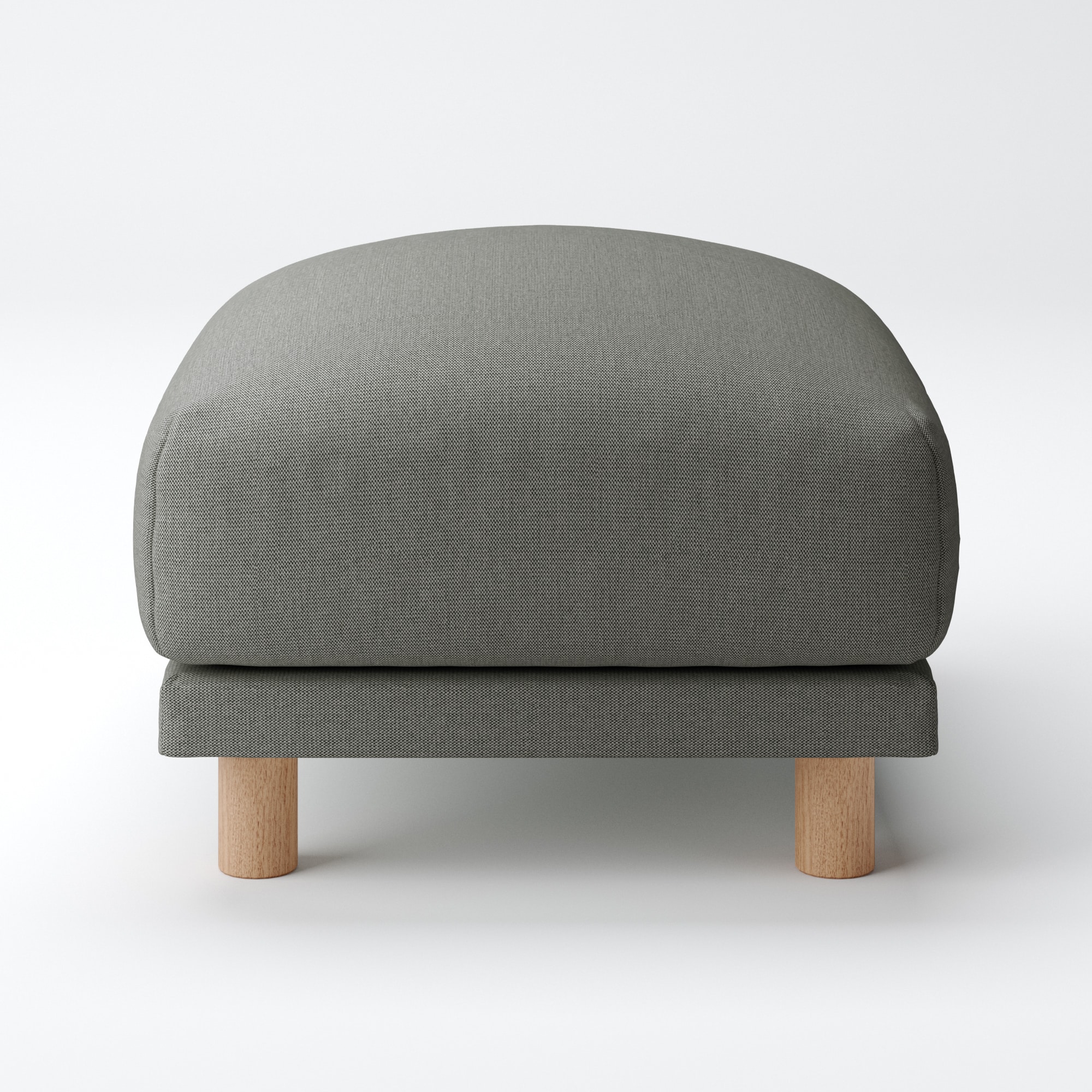 綿麻バスケット織ソファ本体オットマン・フェザー・ポケットコイル用カバーチャコール