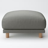 綿麻バスケット織ソファ本体オットマン・フェザー・ポケットコイル用カバーチャコール