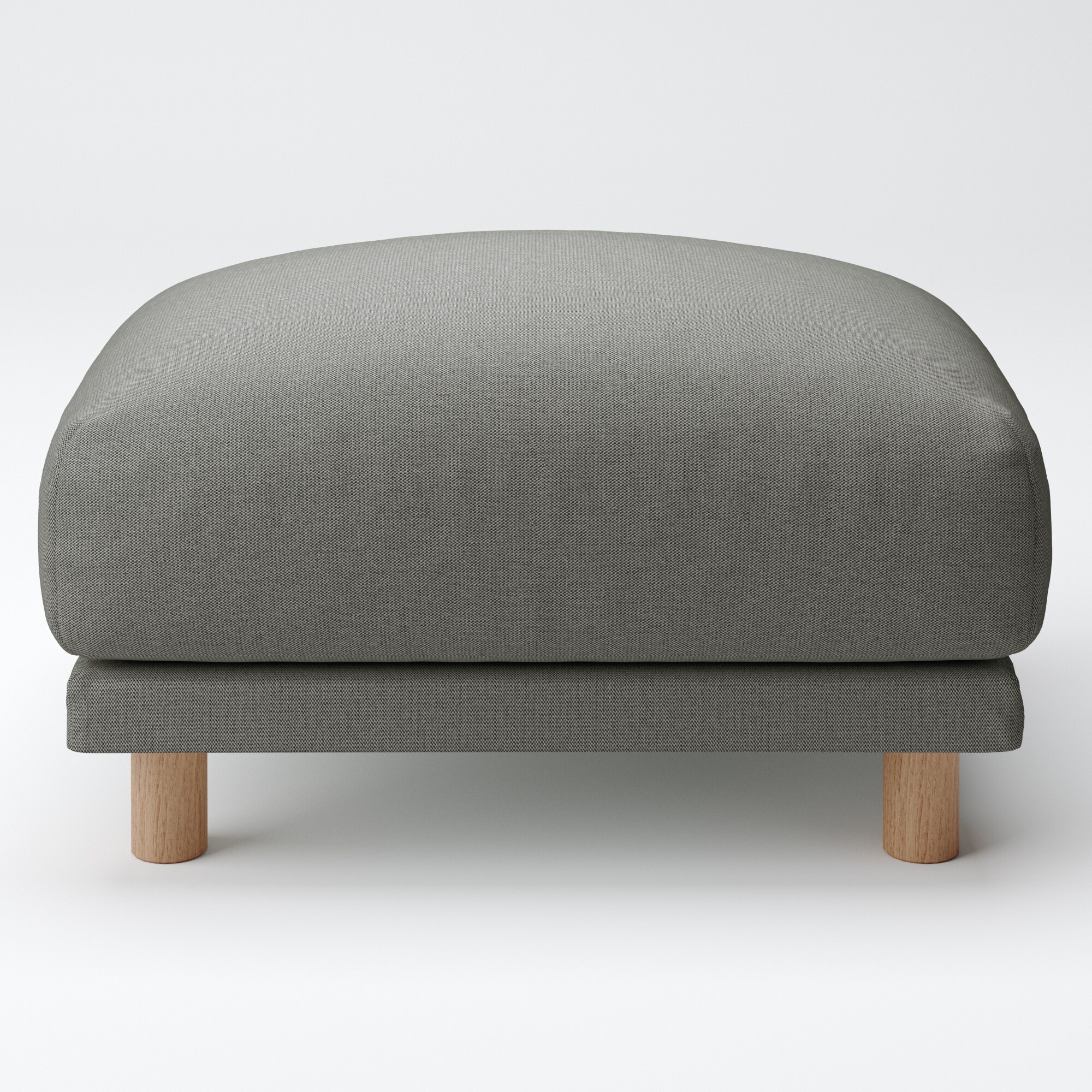 綿麻バスケット織ソファ本体オットマン・フェザー・ポケットコイル用カバーチャコール