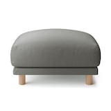 綿麻バスケット織ソファ本体オットマン・フェザー・ポケットコイル用カバーチャコール