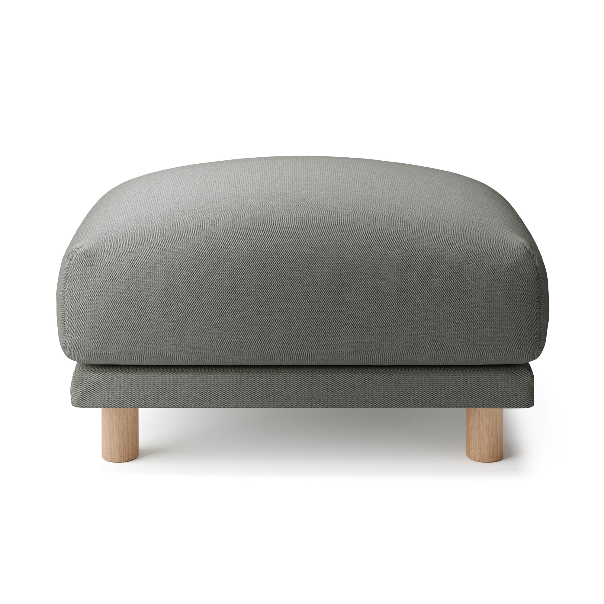 綿麻バスケット織ソファ本体オットマン・フェザー・ポケットコイル用カバーチャコール