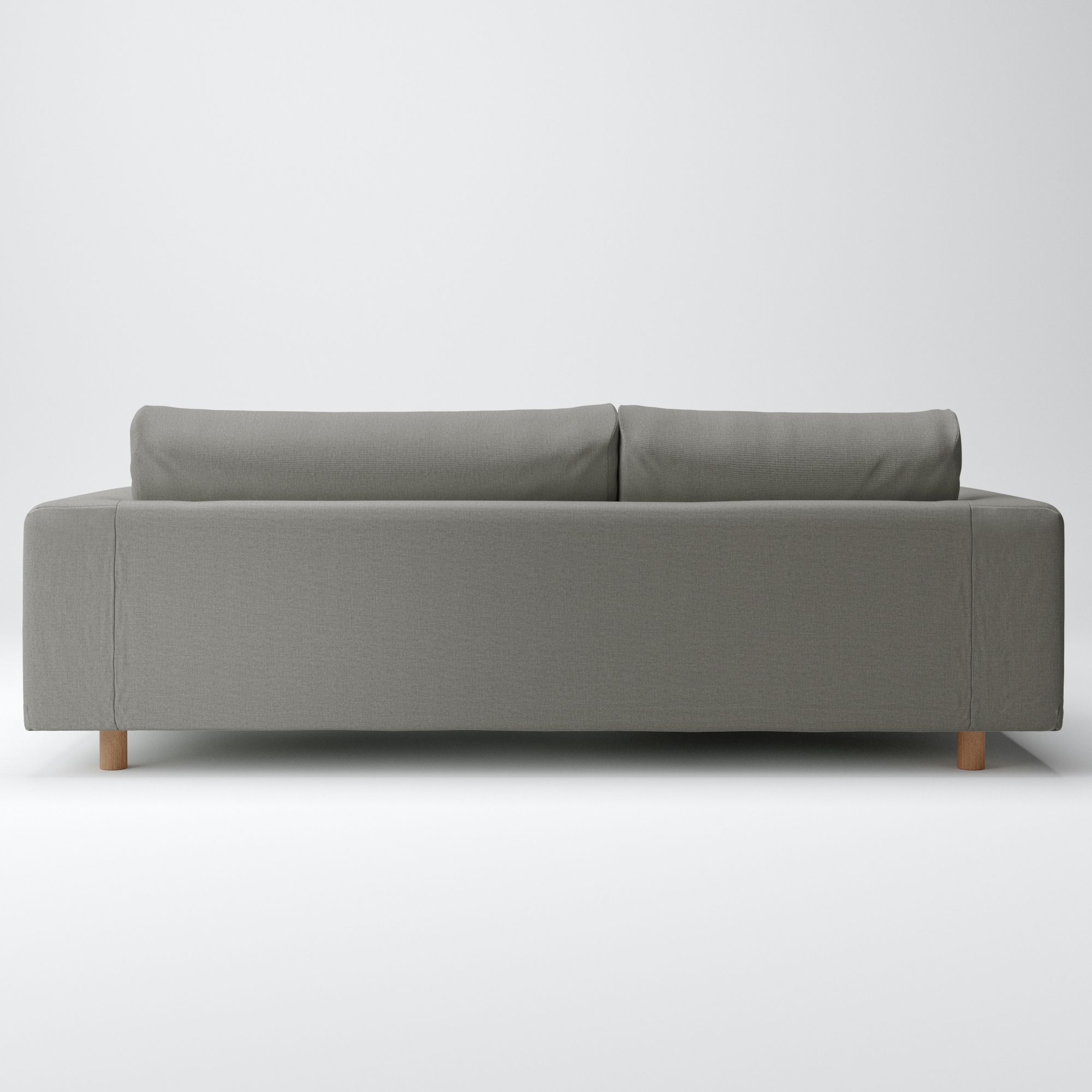 綿麻バスケット織ソファ本体３Ｓフェザーポケットコイルカウチ右用カバー／チャコール