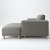 綿麻バスケット織ソファ本体３Ｓフェザーポケットコイルカウチ左用カバー／チャコール