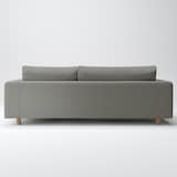 綿麻バスケット織ソファ本体３Ｓフェザーポケットコイルカウチ左用カバー／チャコール