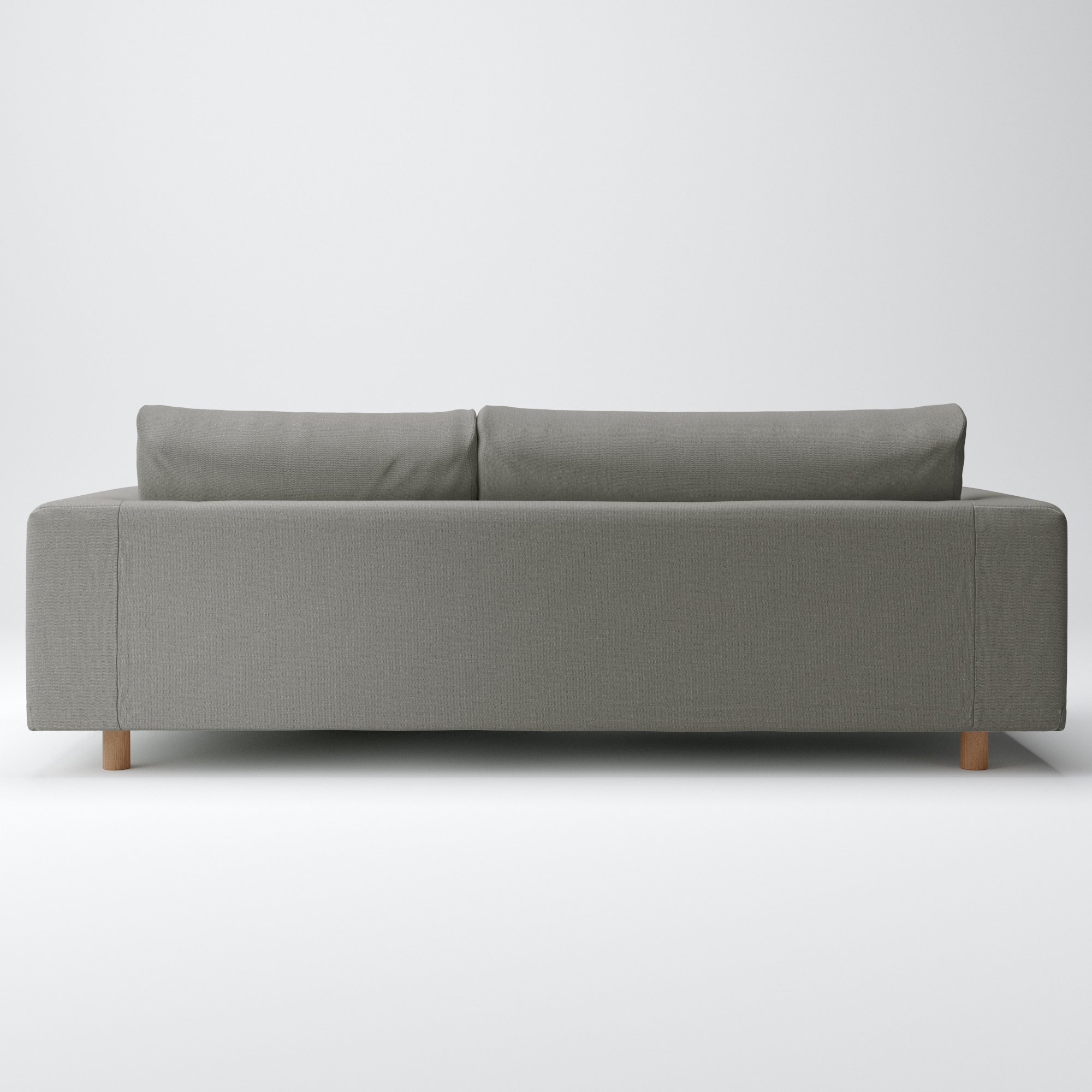 綿麻バスケット織ソファ本体３Ｓフェザーポケットコイルカウチ左用カバー／チャコール