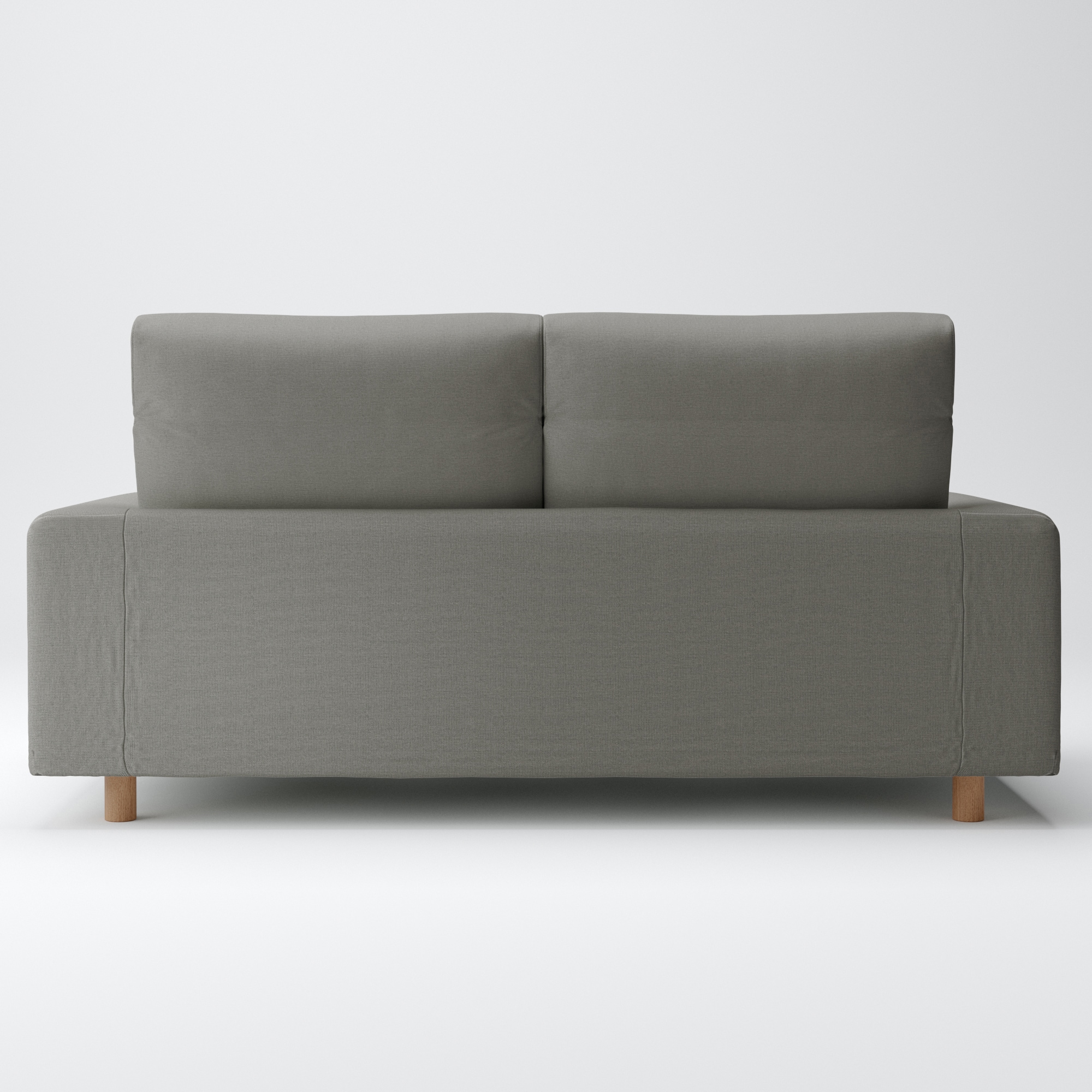 綿麻バスケット織ソファ本体２．５ＳフェザーポケットＣハイバック用カバーチャコール