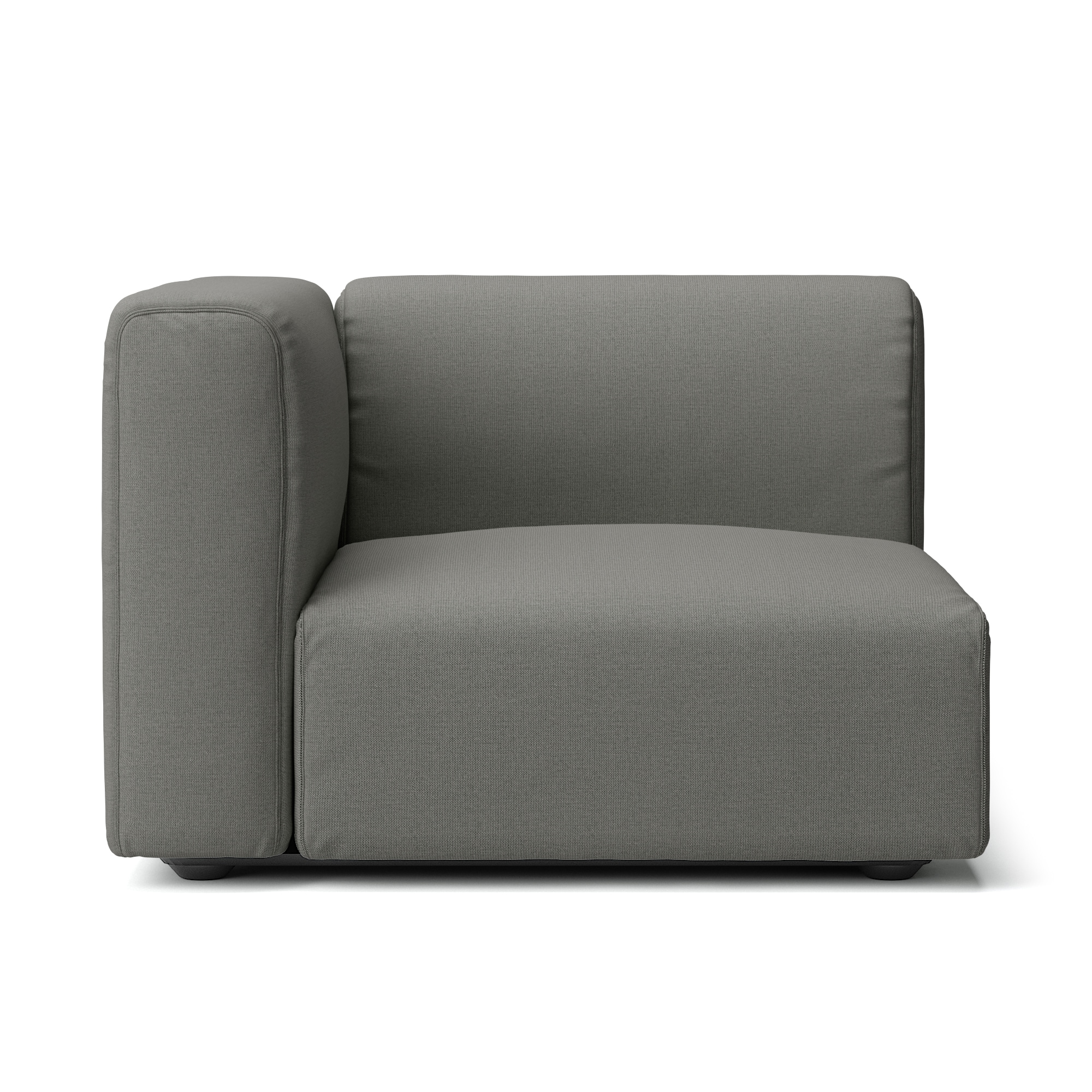 綿麻バスケット織ユニットソファアーム付・大・幅９８ｃｍ用カバー／チャコール