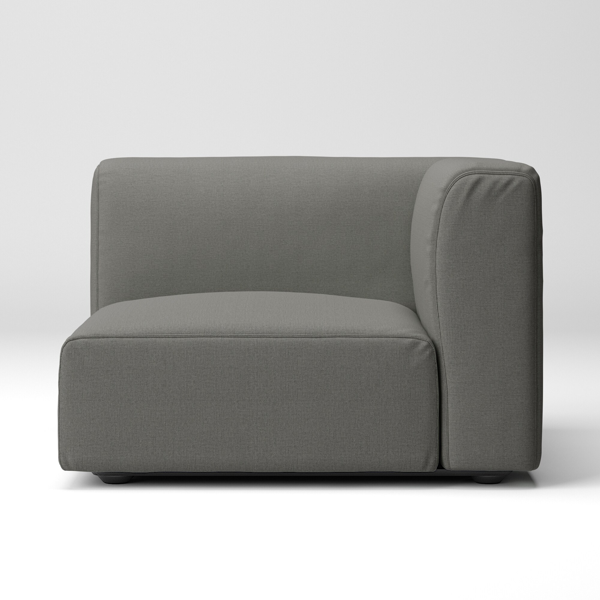 綿麻バスケット織ユニットソファアーム付・大・幅９８ｃｍ用カバー／チャコール