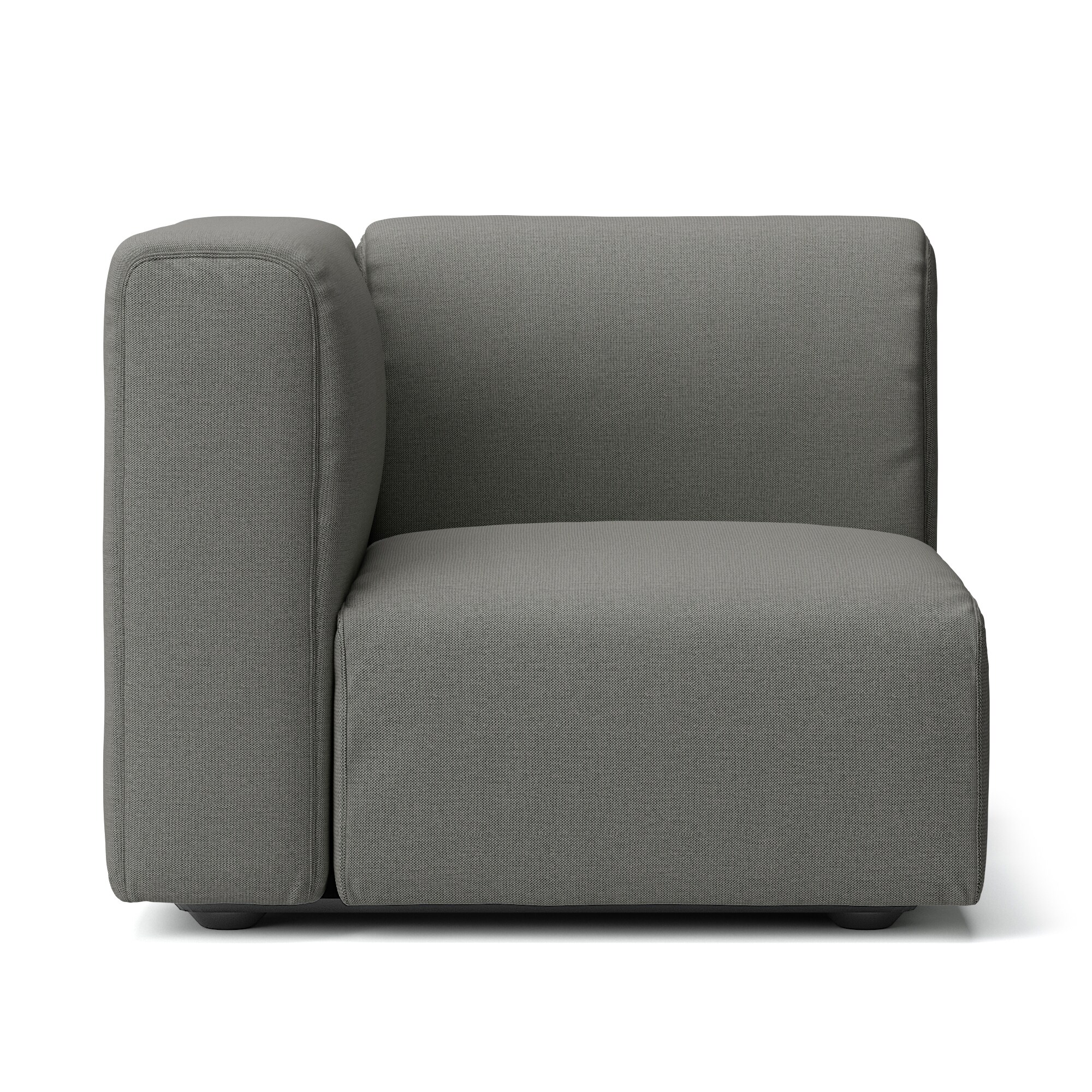 綿麻バスケット織ユニットソファアーム付・小用カバー／チャコール