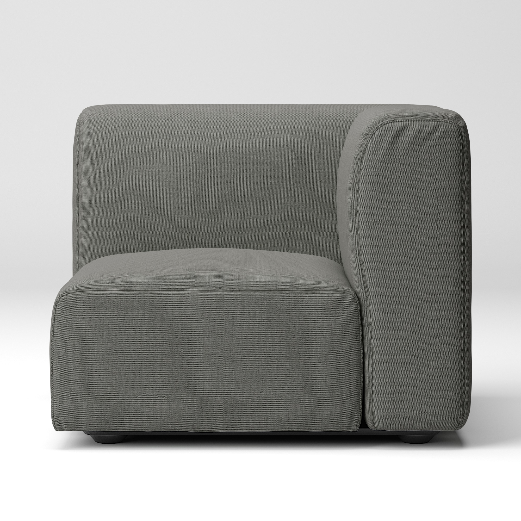 綿麻バスケット織ユニットソファアーム付・小用カバー／チャコール