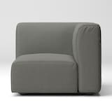 綿麻バスケット織ユニットソファアーム付・小用カバー／チャコール