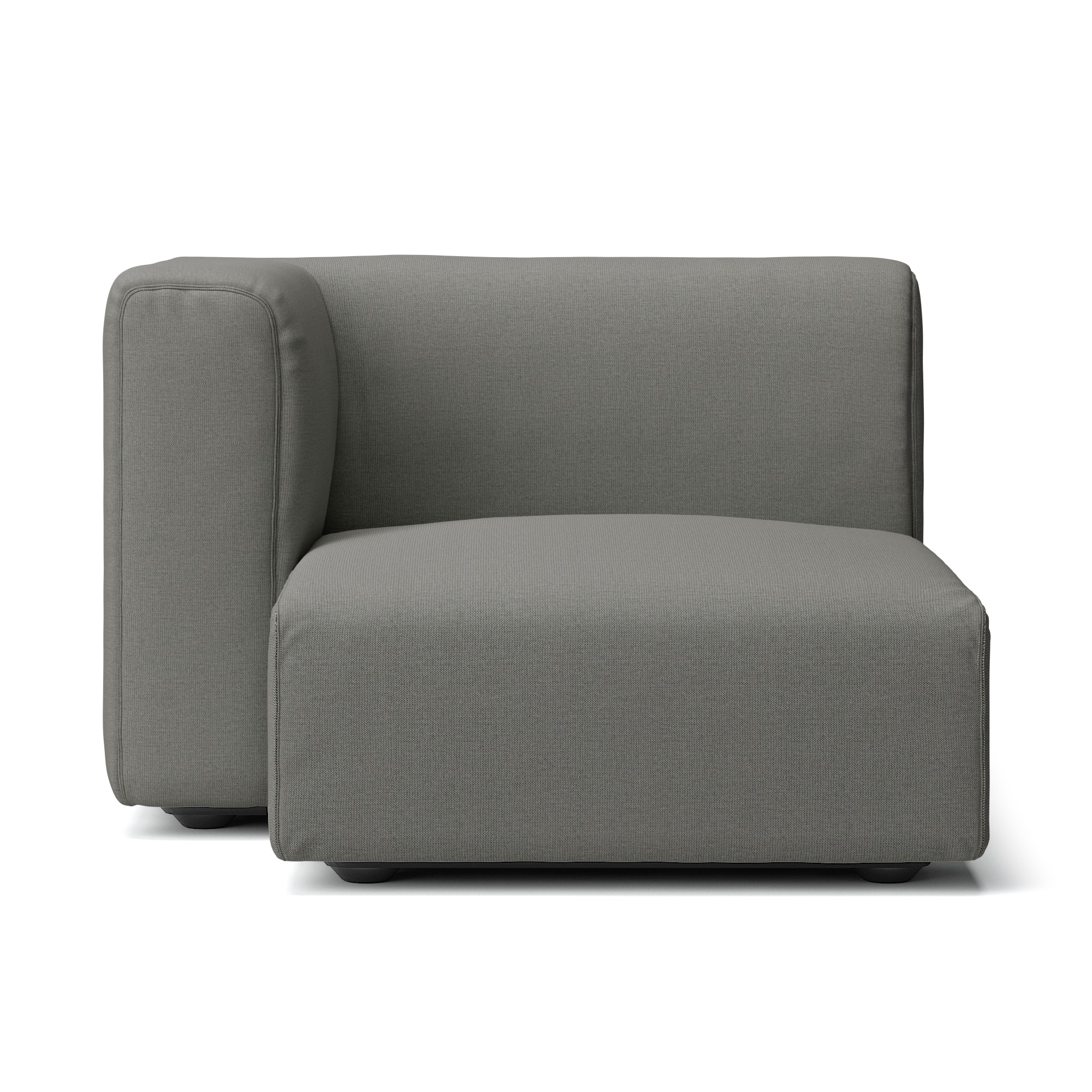 綿麻バスケット織ユニットソファ・ハーフアーム・大（右）用カバー／チャコール