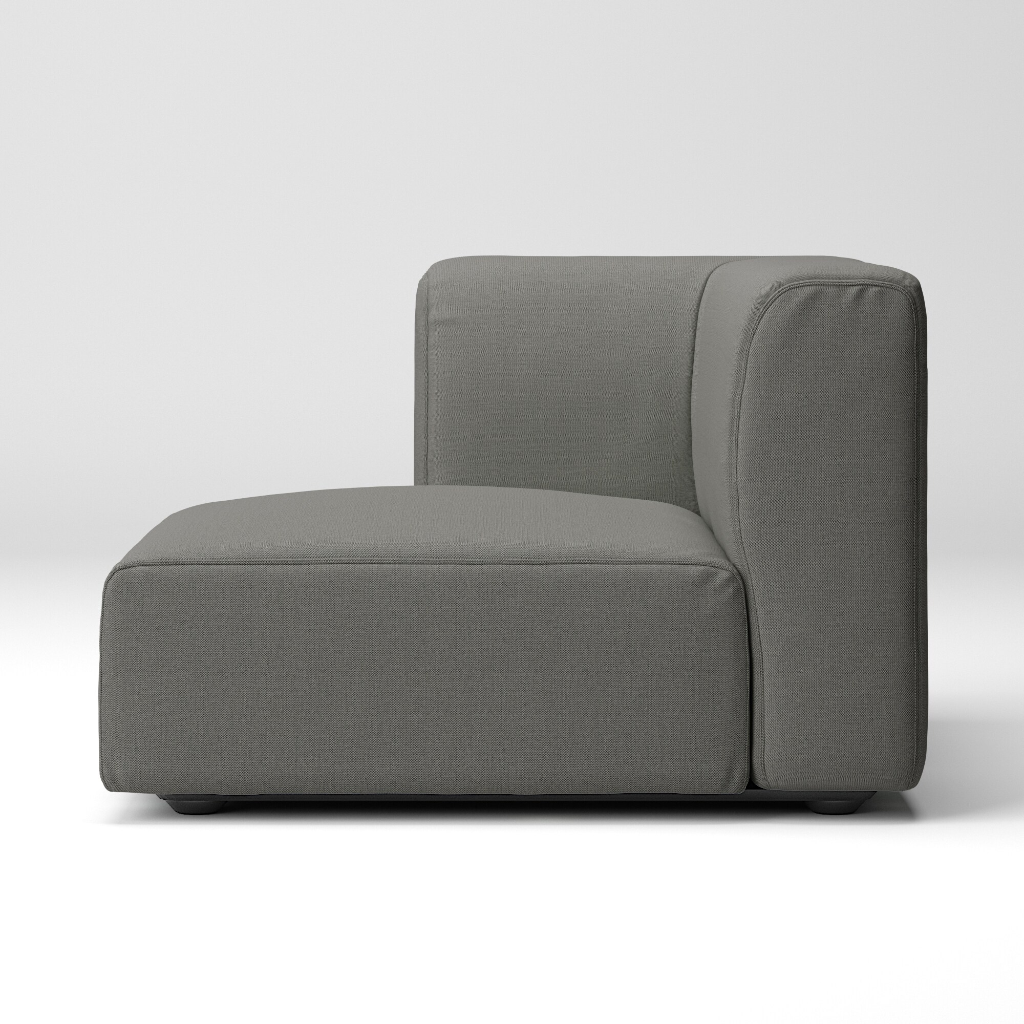 綿麻バスケット織ユニットソファ・ハーフアーム・大（右）用カバー／チャコール