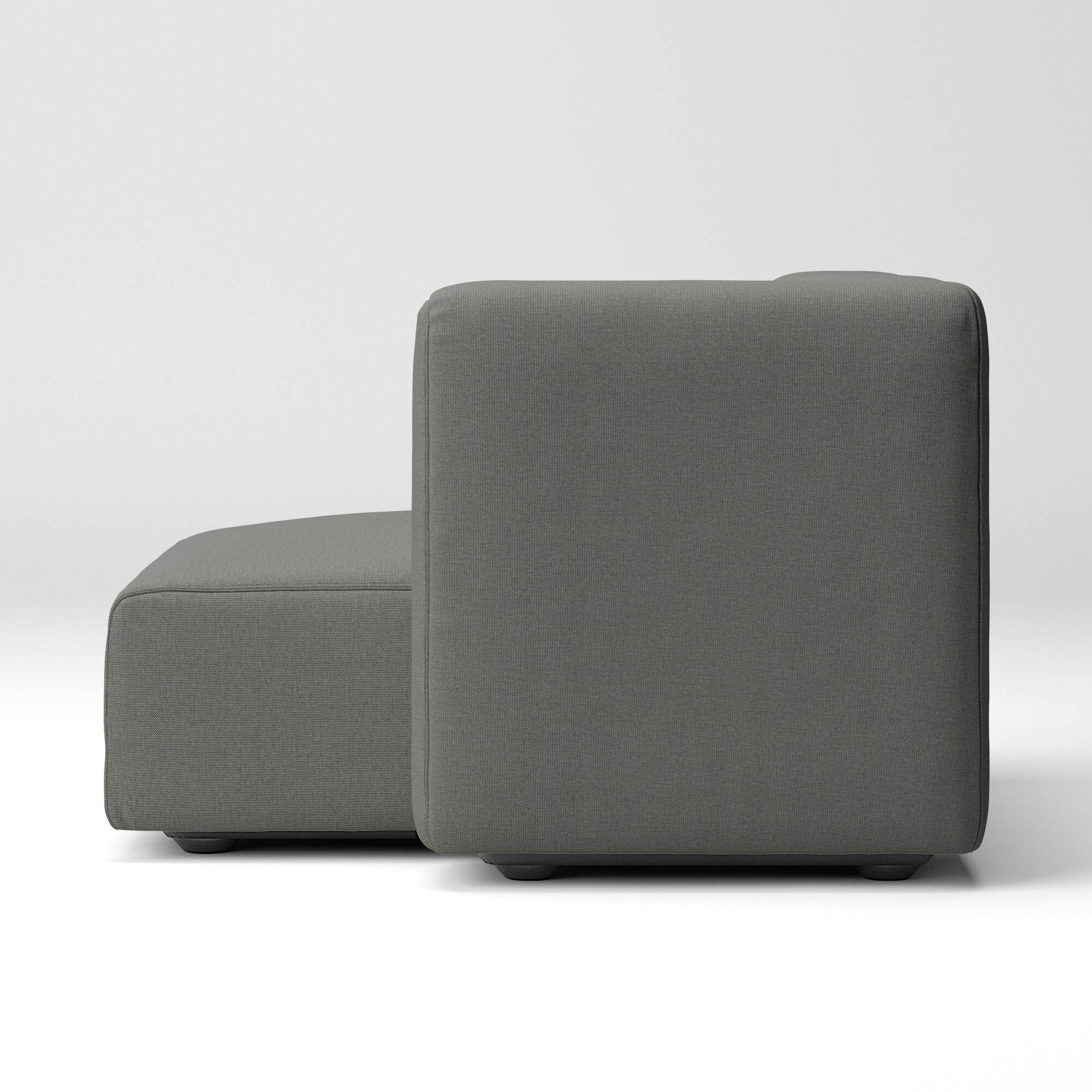 綿麻バスケット織ユニットソファ・ハーフアーム・大（左）用カバー／チャコール