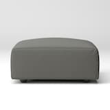 綿麻バスケット織ユニットソファオットマン・大・幅７７ｃｍ用カバー／チャコール