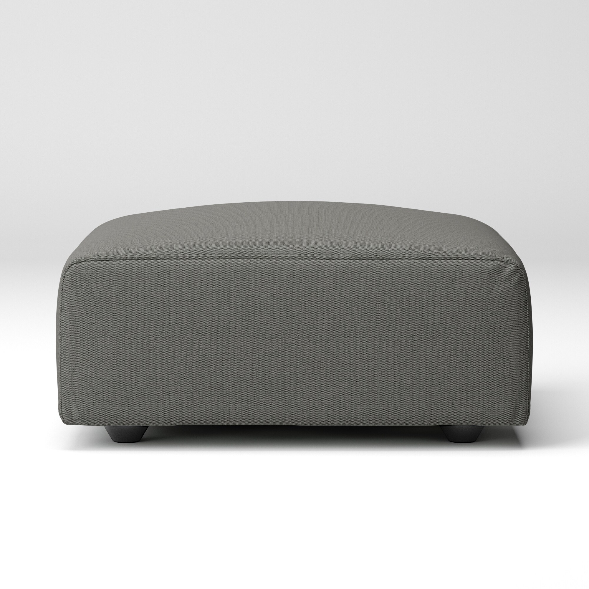 綿麻バスケット織ユニットソファオットマン・大・幅７７ｃｍ用カバー／チャコール