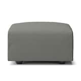 綿麻バスケット織ユニットソファオットマン・小用カバー／チャコール