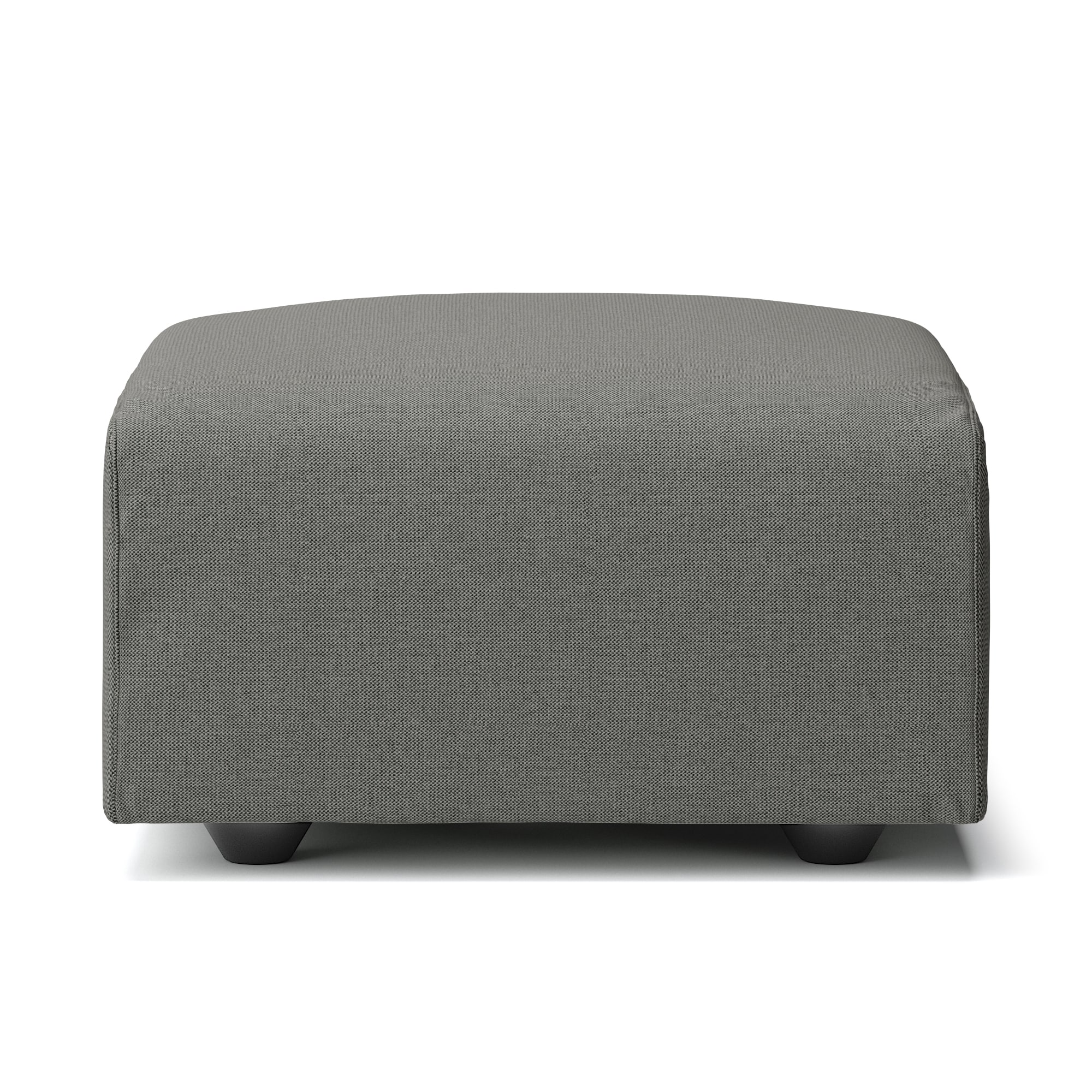 綿麻バスケット織ユニットソファオットマン・小用カバー／チャコール