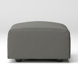 綿麻バスケット織ユニットソファオットマン・小用カバー／チャコール