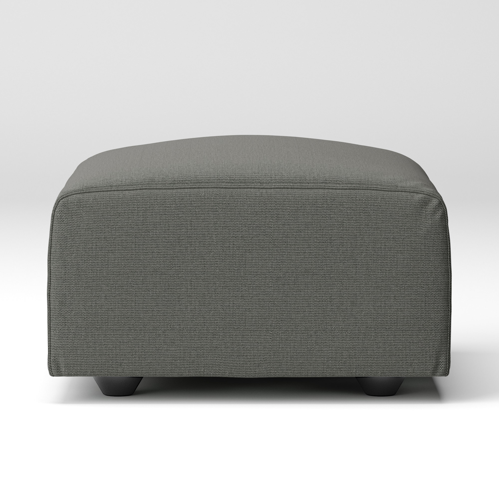 綿麻バスケット織ユニットソファオットマン・小用カバー／チャコール