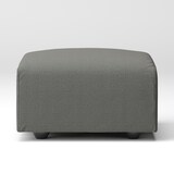 綿麻バスケット織ユニットソファオットマン・小用カバー／チャコール