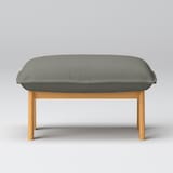 綿麻バスケット織ハイバックリクライニングソファ・オットマン用カバー／チャコール