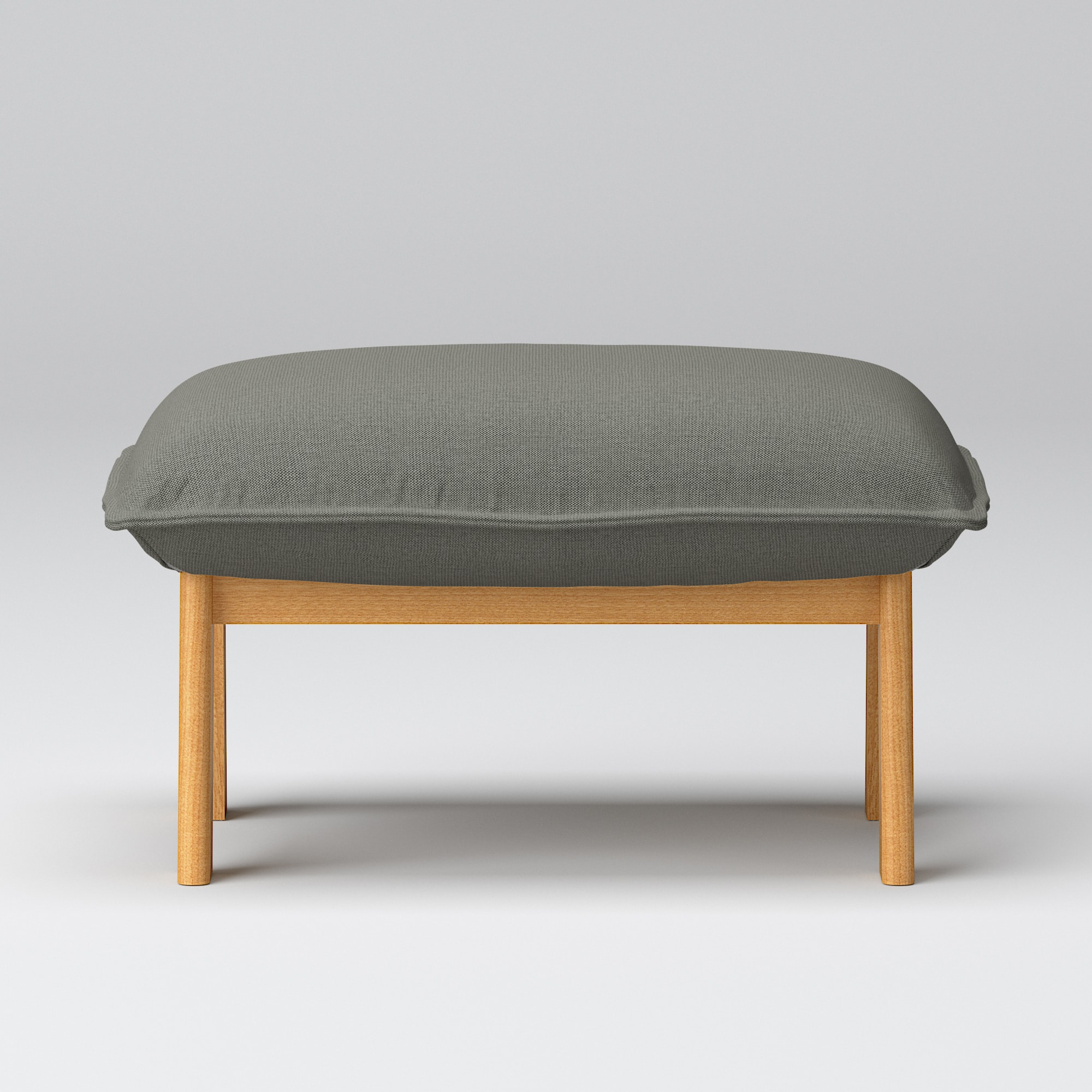 綿麻バスケット織ハイバックリクライニングソファ・オットマン用カバー／チャコール