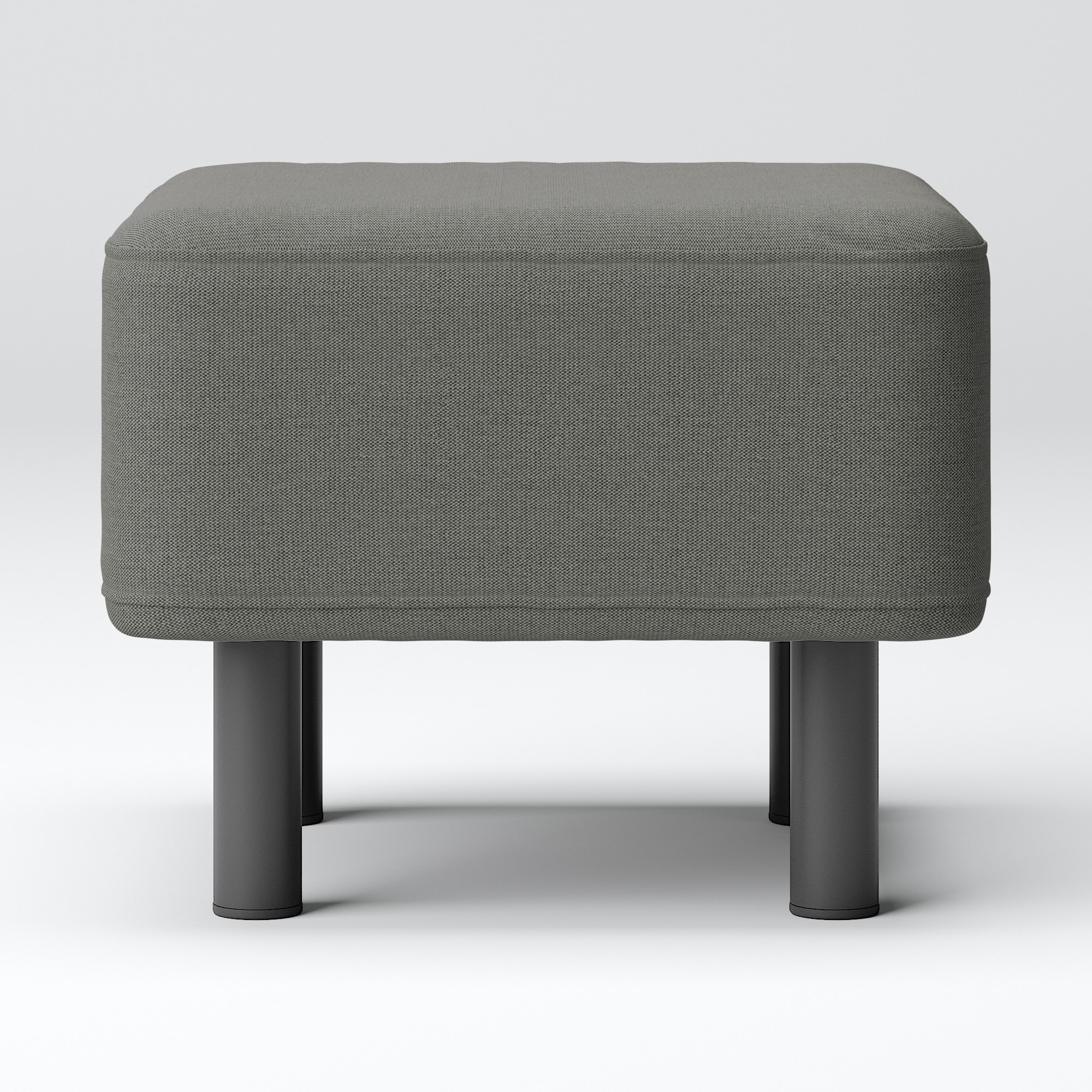 綿麻バスケット織ソファベンチ・オットマン用カバー／チャコール