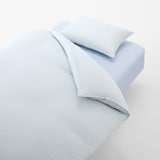 綿三重ガーゼ掛ふとんカバー・Ｋ／ライトブルーミニチェック