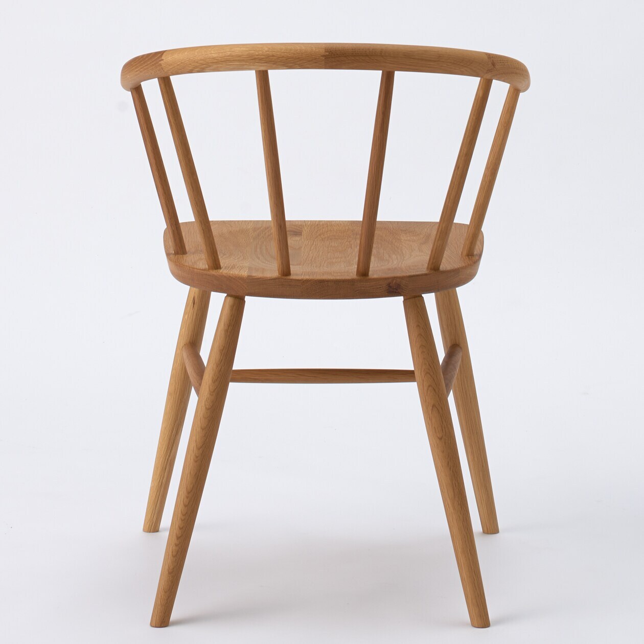 オーク材アームチェア・丸脚