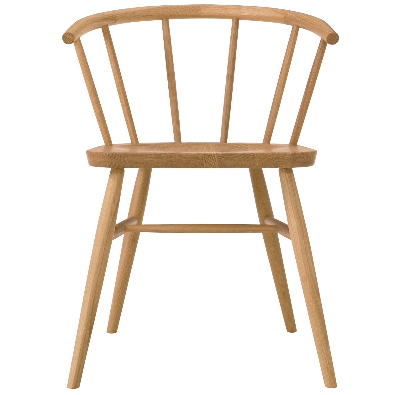 オーク材アームチェア・丸脚