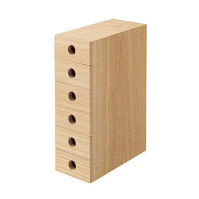 木製小物収納６段 約幅８ ４ｘ奥行１７ｘ高さ２５ ２ｃｍ 木製小物収納 通販 無印良品