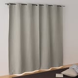 ポリエステルドビー織ハトメカーテン（防炎・遮光性）／ベージュ