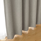 ポリエステルドビー織ハトメカーテン（防炎・遮光性）／ベージュ